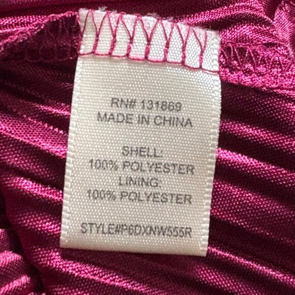 Inspired Hearts Burgundy Off-The-Shoulder Pleated Dress 1X Empire Flare Sleeve - Picture 3 of 6